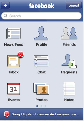 facebook like icon. your Facebook iPhone App.