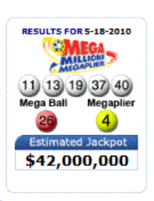 Winning number for mega million / Winning lotto numbers az