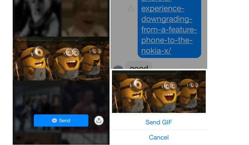 Once the GIF is selected, just tap â€œSendâ€ and it will be sent. The ...