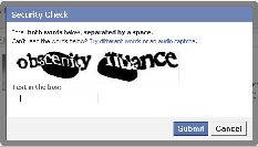 facebook word verification