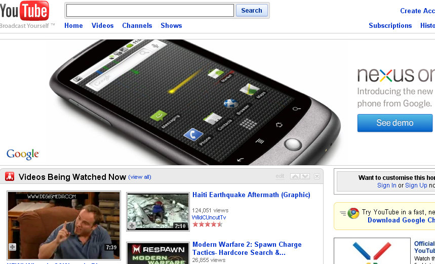 google phone nexus one youtube