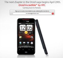 droid incredible by htc verizon