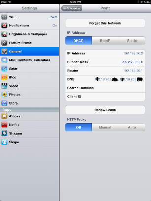 ipad wifi settings