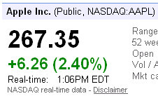 nasdaq aapl apple stock price