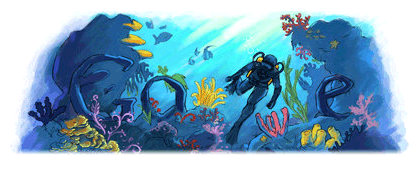 jacques cousteau google doodle logo