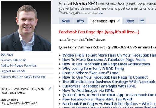 facebook fan page tips