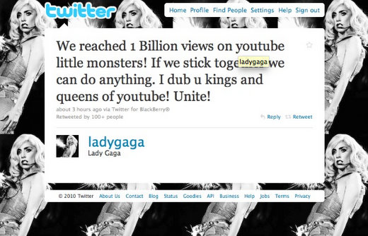 lady gaga youtube update