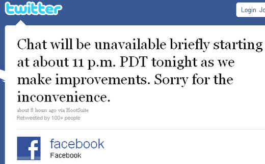 facebook chat outage