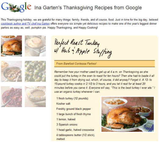 ina garten thanksgiving day recipes day 1