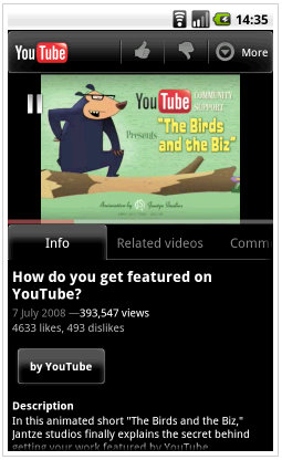 youtube android app 2.1
