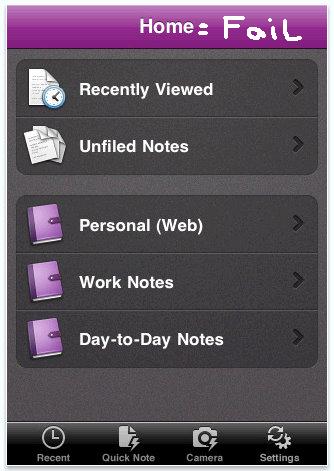 onenote iphone app