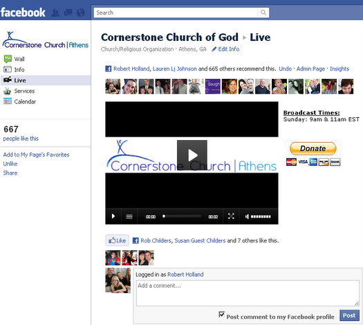 cornerstone church live streaming