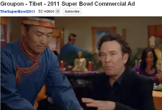 groupon super bowl commercial ad tibet