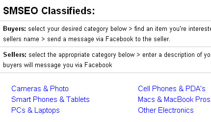 smseo classified listings