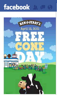 ben and jerrys free cone da