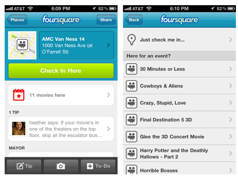 foursquare event checkin