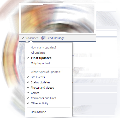 facebook subscription feed settings