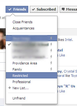 restricted friends list facebook does it work