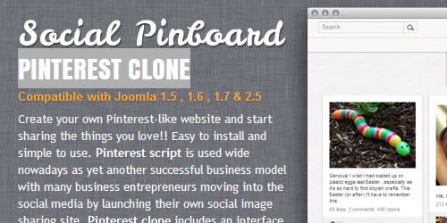 pinterest clone joomla2