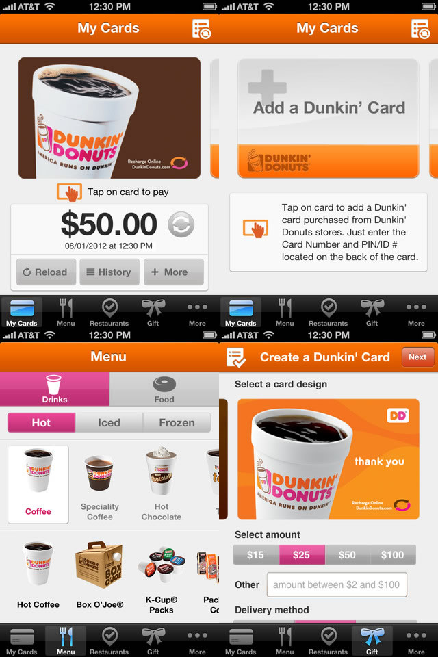 Dunkin' Donuts App for Iphone : Pay for Doughnuts Mobile ...