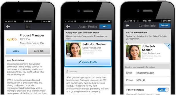 apply to job linkedin app