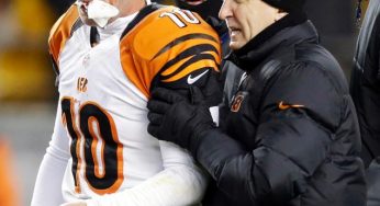 Cincinnati Bengals Punter Broken Jaw Hit {Video}