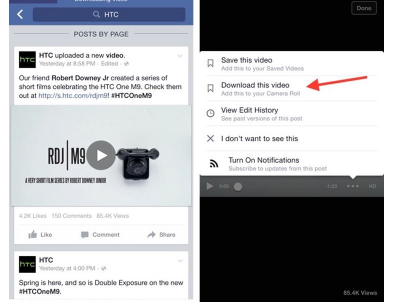 download facebook video iphone online