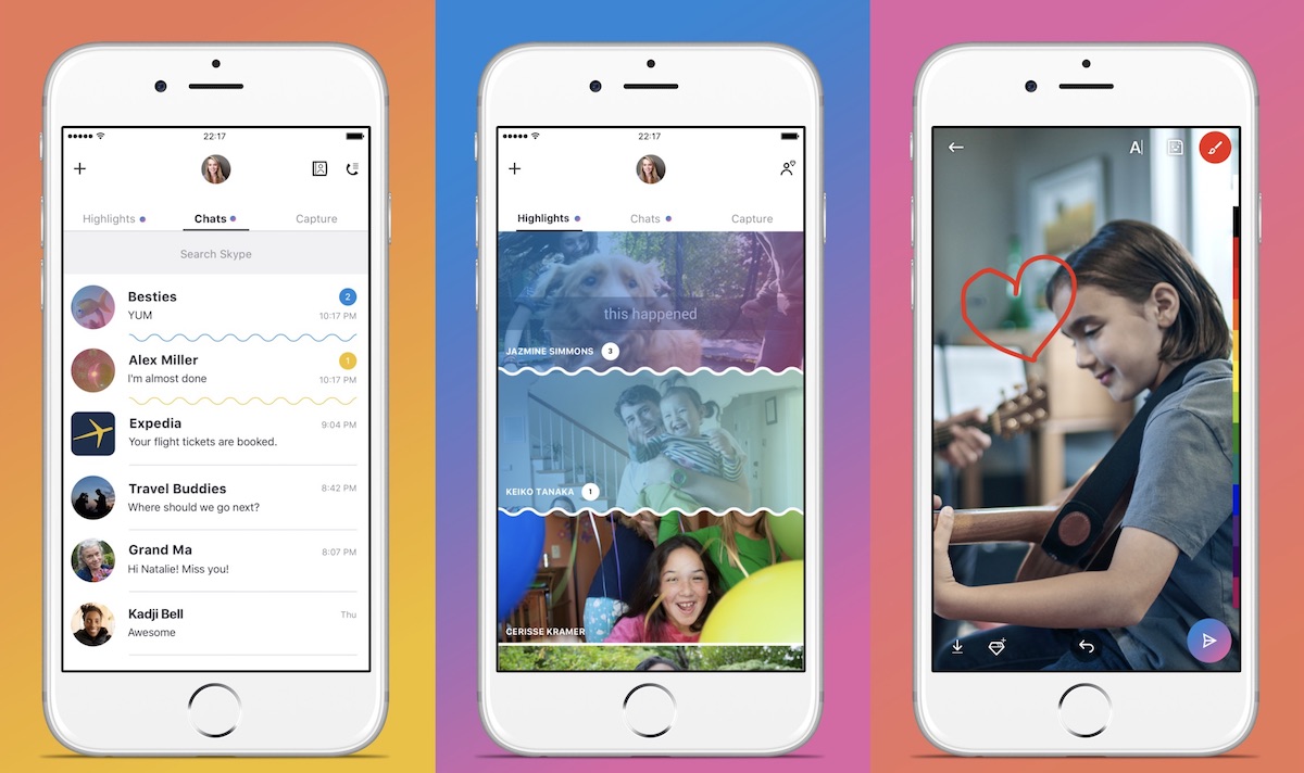 Skype Snapchat Redesign