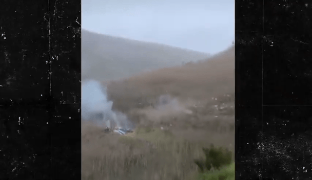 kobe bryant helicopter seen on fire in mountains