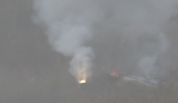 fiery scene of kobe helicopter crash