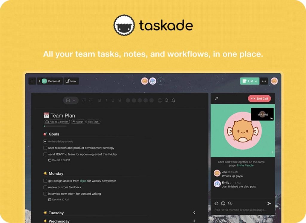 taskade notes app